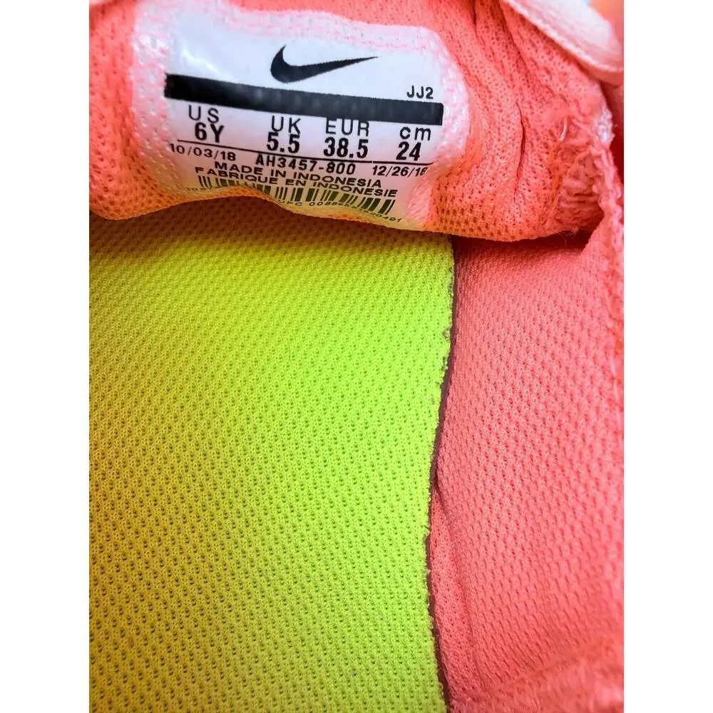 Nike Girls Athletic Sneaker US 6Y Orange Mesh Low Top Lace Up Logo